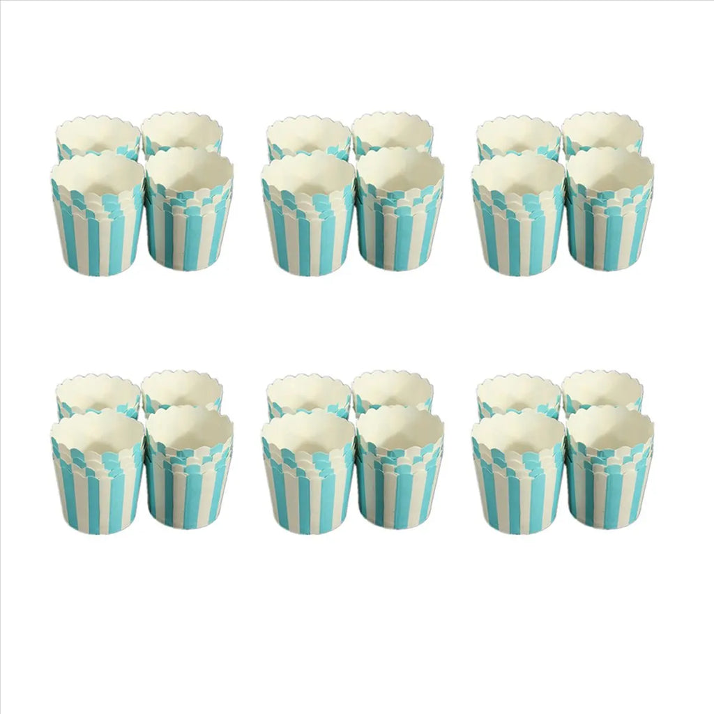 ABKW-300 Pcs Cupcake Wrapper Paper Cake Case Baking Cups Liner Muffin Dessert Baking Cup,Blue Striped Vue