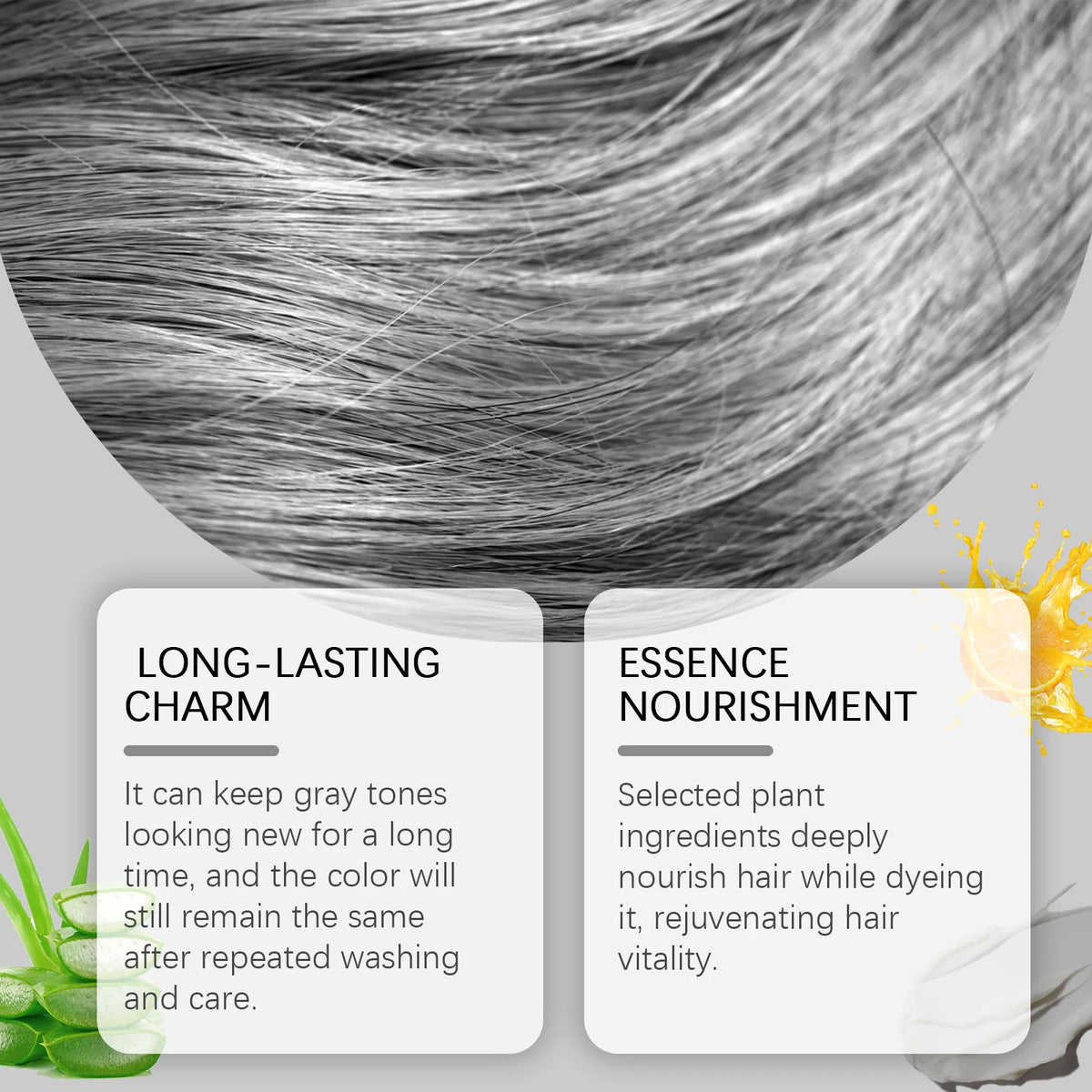 Hoegoa Gray Hair Dye, Light-Colored Silver, Punk Style, Fashionable Professional Hair Coloring Cream for Women and Men Vue