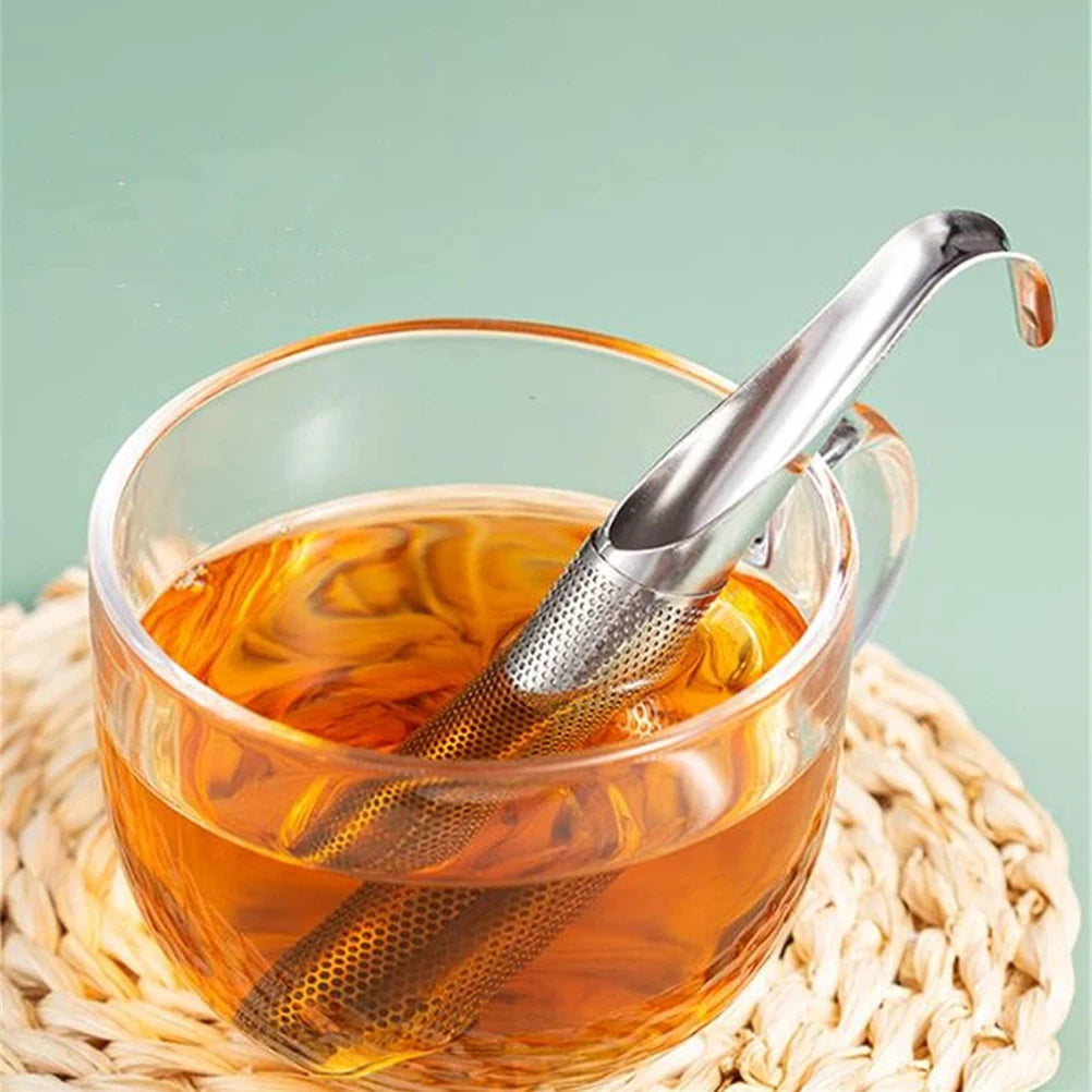 Stainless Steel Tea Strainer Tea Diffuser Hot Tea Strainer Hanging Handle Type Filter Stick for Loose Tea Leaves Vue