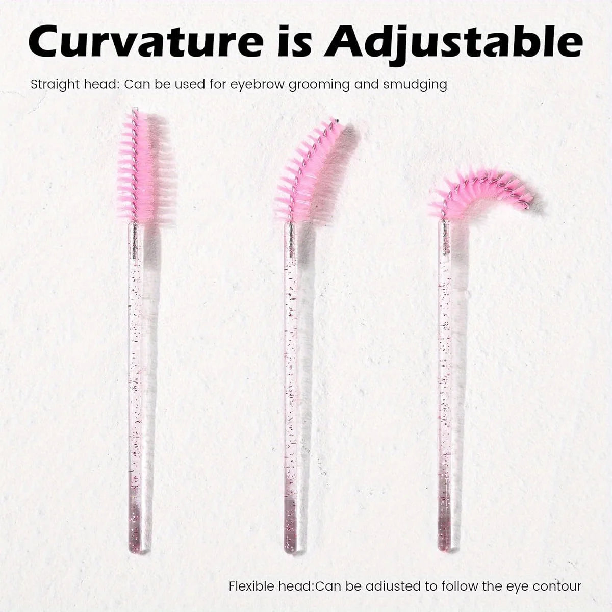 300pcs Disposable Eyelash Brushes Pink & Black-Professional Spoolie Wands for Lash Extensions | Salon Supply Eyelash Applicators Vue