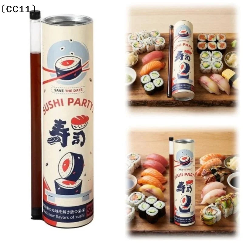 Round Sushi Push Box Sauce Straw Food Grade Mold Cone Up Paper Bucket