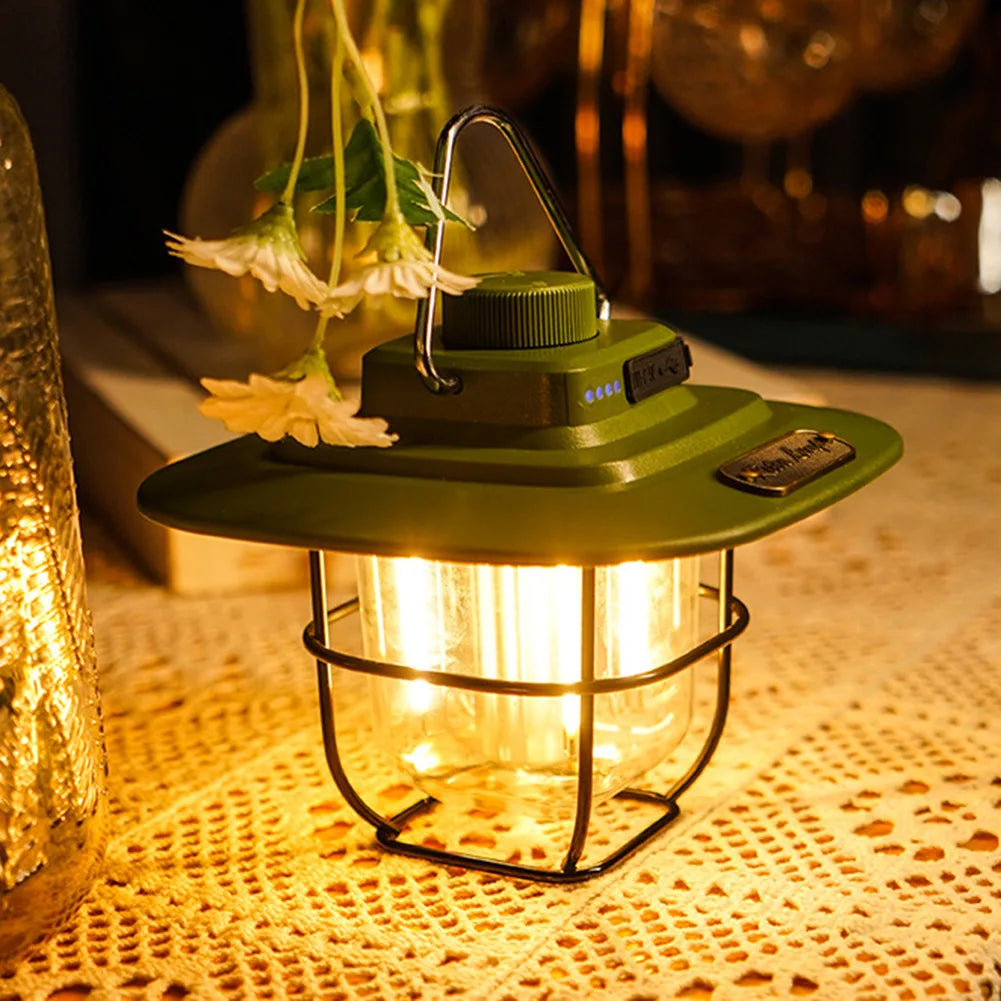 APWIKOGER LED Hanging Lantern – Dimmable, Waterproof, Type-C Portable Camping Lantern Vue