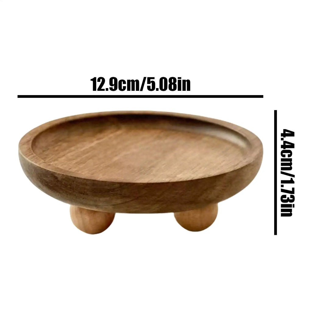Wood Riser Tray Round Organizer Riser Stand Bathroom Organizer Tray for Soap Dish Perfume Candle Sponge Vase Kitchen Vanity Vue