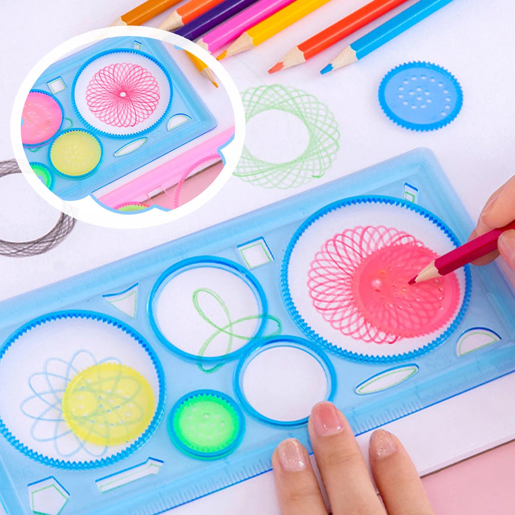 Spirograph Set, Fun Shapes Drawing Art Set Classic Gear Design Drawing Set Toys For Kids 8+ Some Parts are Sent Random Vue