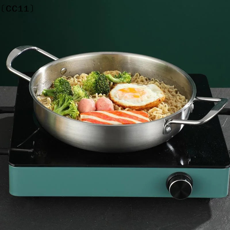 Food Grade Stainless Steel Pot With Dual Handles For Home Commercial Use Hot Pot Seafood Ramen Dry Pot〔CC11〕 Vue