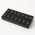 Braille Design Weekly Pill Organizer 7 Days 14 Grids Portable Travel Medicine Storage for Tablets Vitamins Fish Oils Vue Black