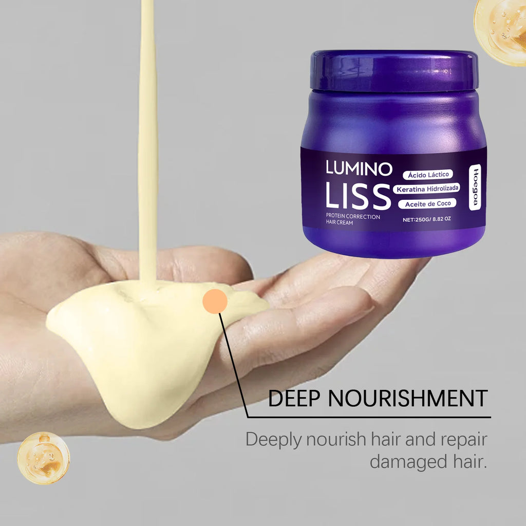 Protein Straightening Cream Nourishes Softens Hair Creating Silky Smooth Hair Repair Frizz Curls Naturally Without Damaging Hair Vue