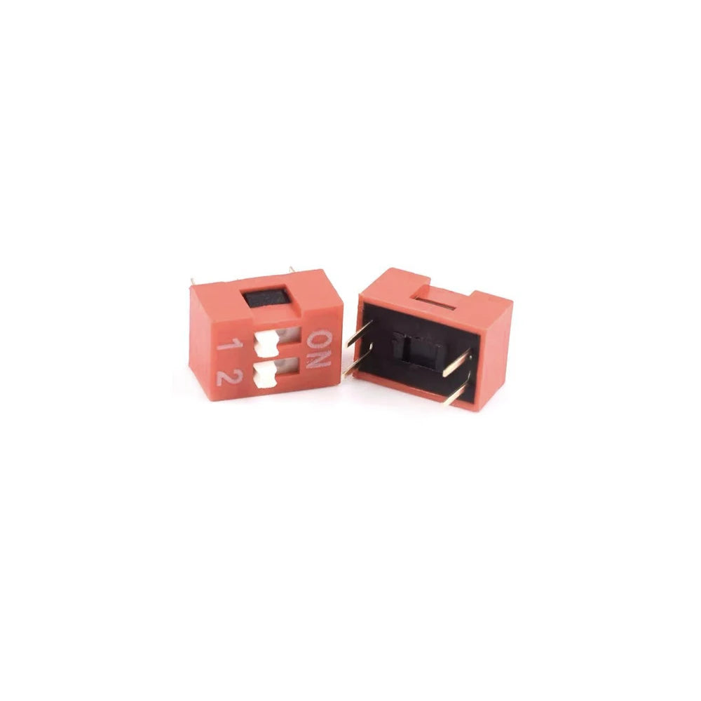 45PCS/Box Dip Switch Kit 1/2/3/4/5/6/7/8/9P 2.54mm Spacing Toggle Switch Red Snap Switches Mixed Kit Each 5PCS Combination Set Vue