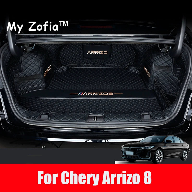 For Chery Arrizo 8 2023 2024 2025 car Leather trunk pad anti-skid Mats wear-resistant full Protector surround Tray Accessories Vue