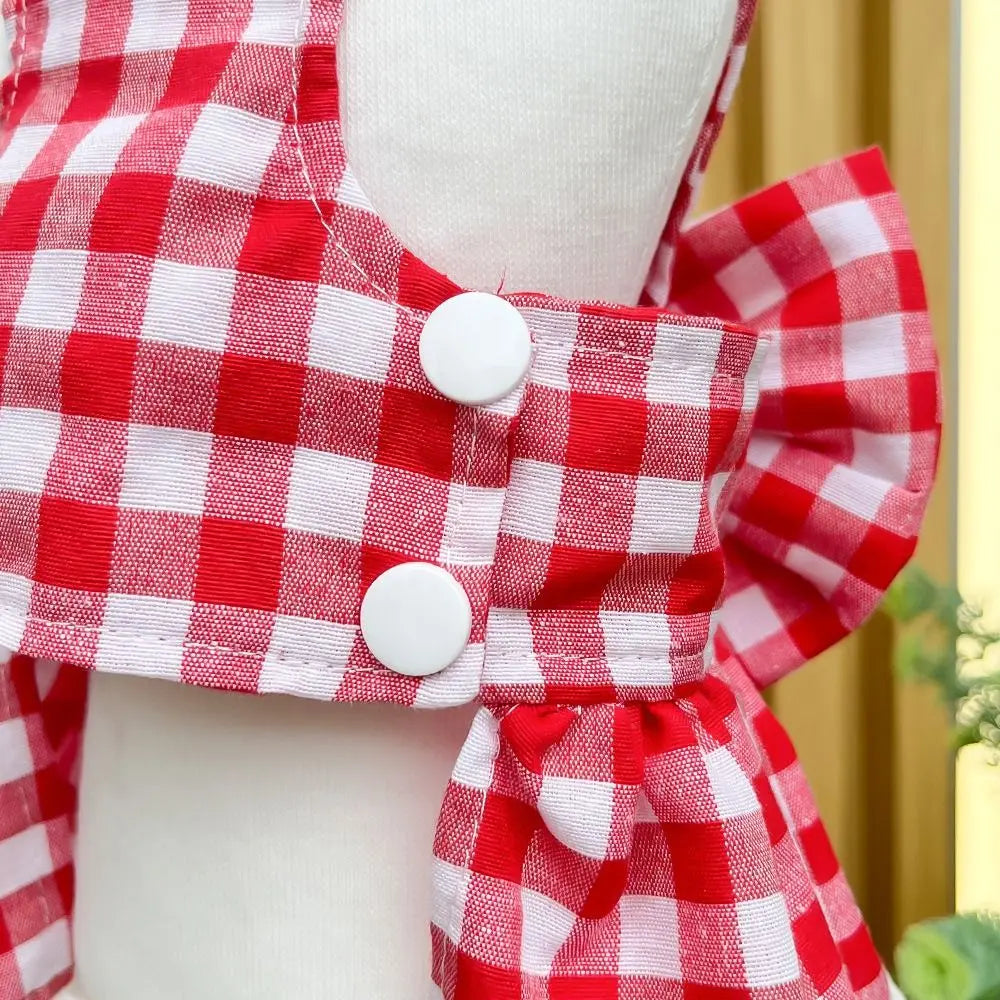 Comfortable Soft Pet Summer Clothes Breathable Thin Design Cat Plaid Skirt Fashion Dog Princess Skirt Small Animal Vue