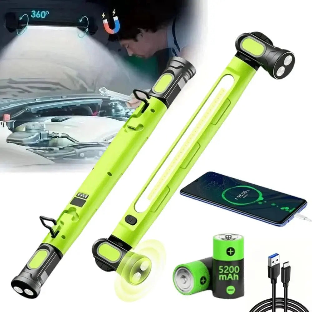 Super Bright LED Work Light Rotating Magnetic Base Rechargeable Magnetic Work Inspection Lamp Durable Portable Vue