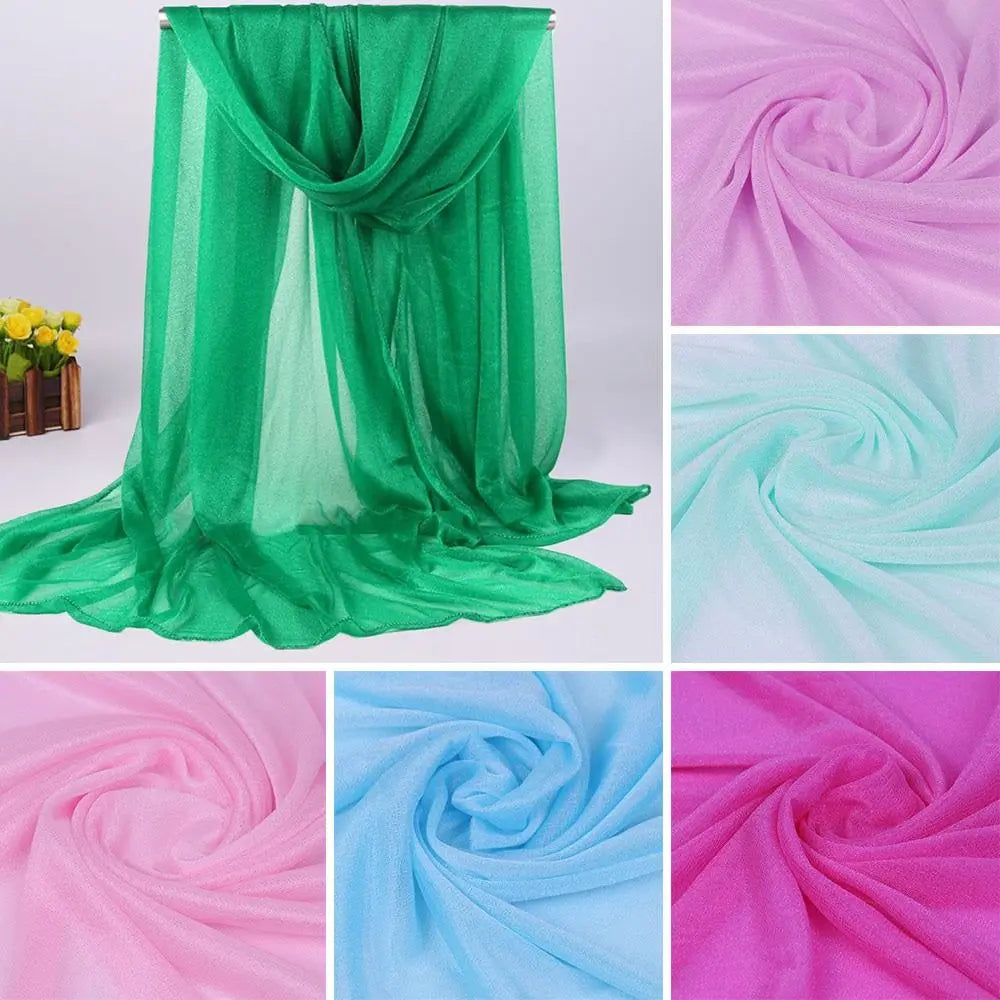 Summer Lightweight Silk Scarf Soft Anti-UV Shawls Breathable Pashmina