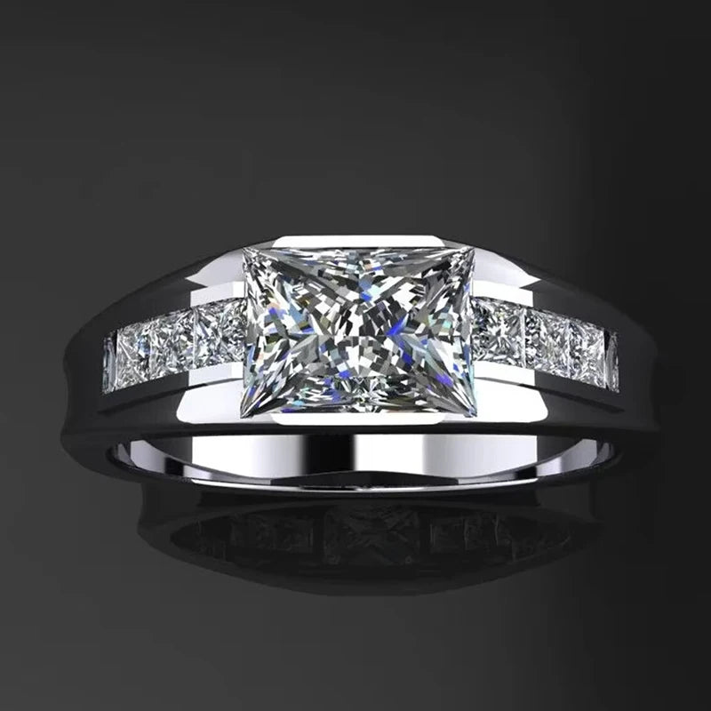 Huitan Cubic Zirconia Women's Wedding Ring | Silver Tone Fashion Ring Vue T0231 7