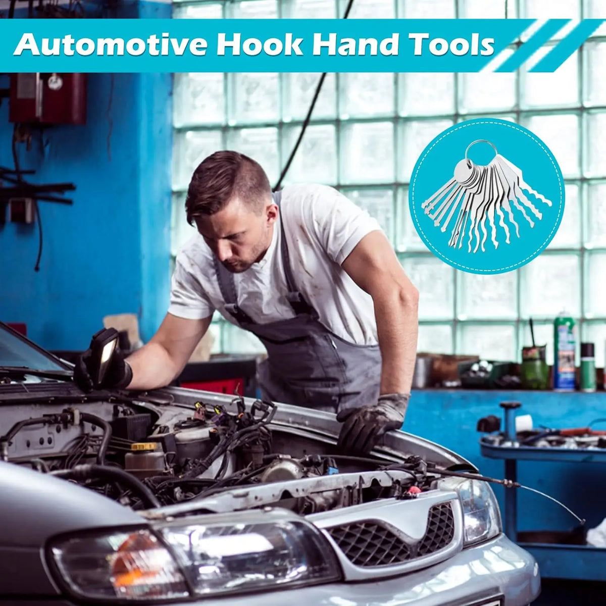 16 Pcs Hook Set Repair Tool Sets, Hook Hand Tools for Automobiles,Stainless Steel Car Pick Tool Kit for Cabinet Toolbox Vue