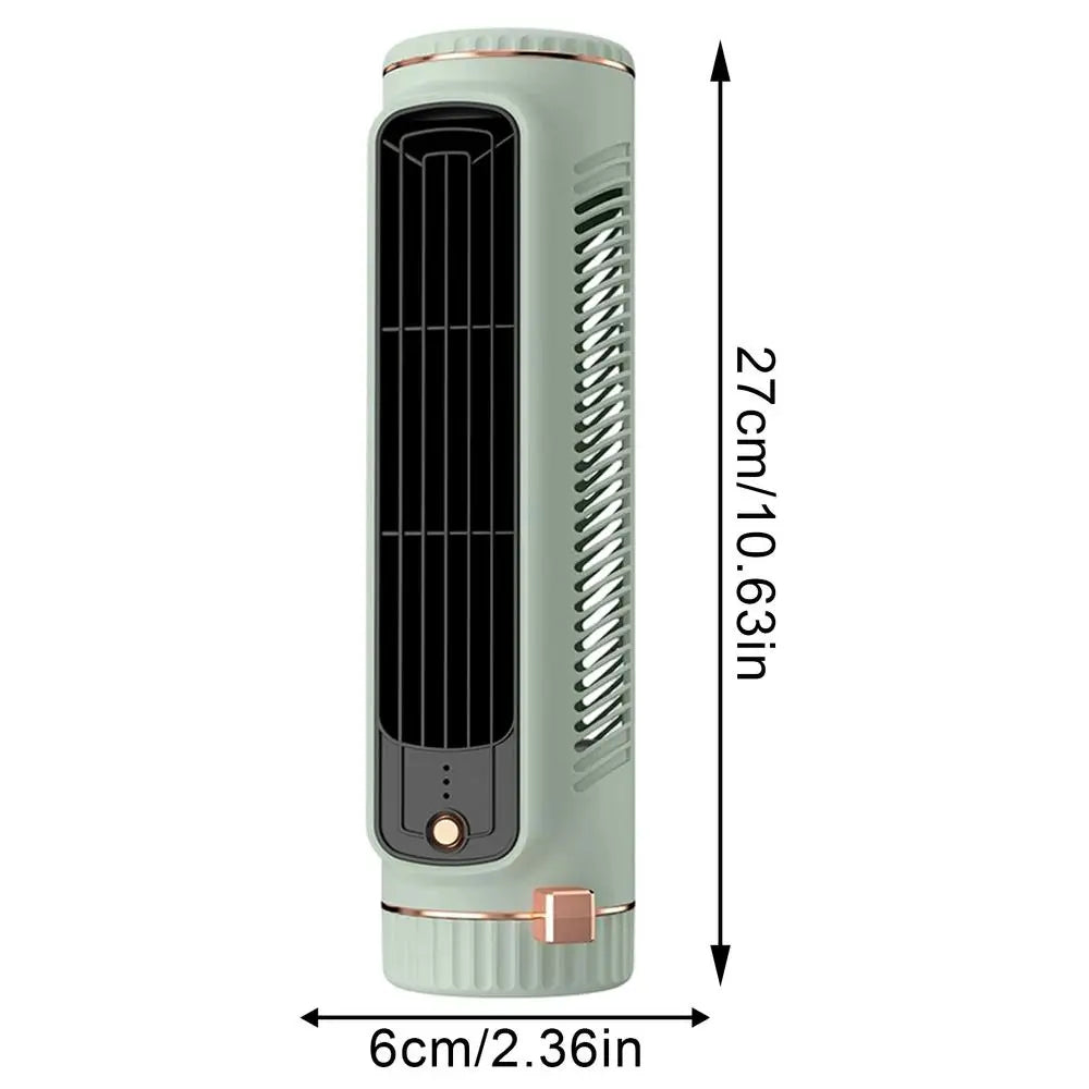 Best Portable Mini Tower Fan USB Rechargeable Bladeless 3 Speeds Cooling for Home Bedroom Office Dorm Study RV Sleep Vue Green