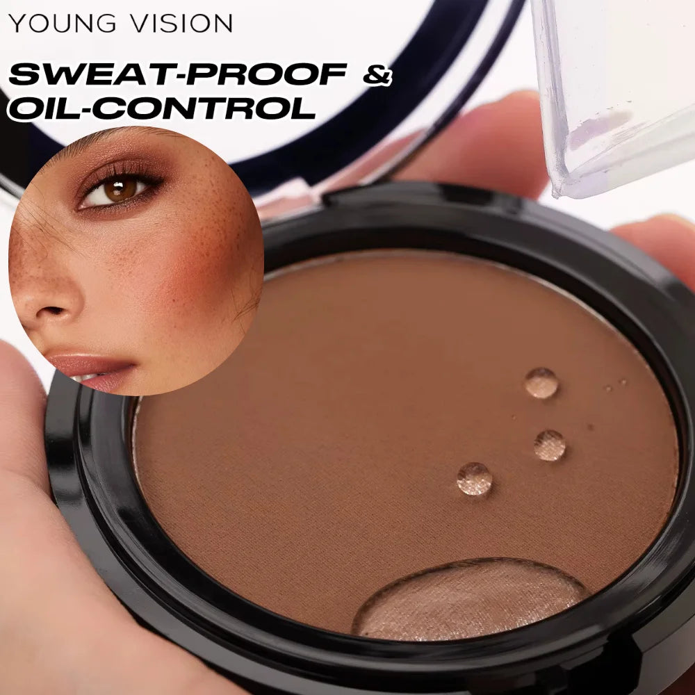Woman makeup 6-Color Matte Bronze Powder Velvety Smooth Natural Setting Powder Makeup Vue