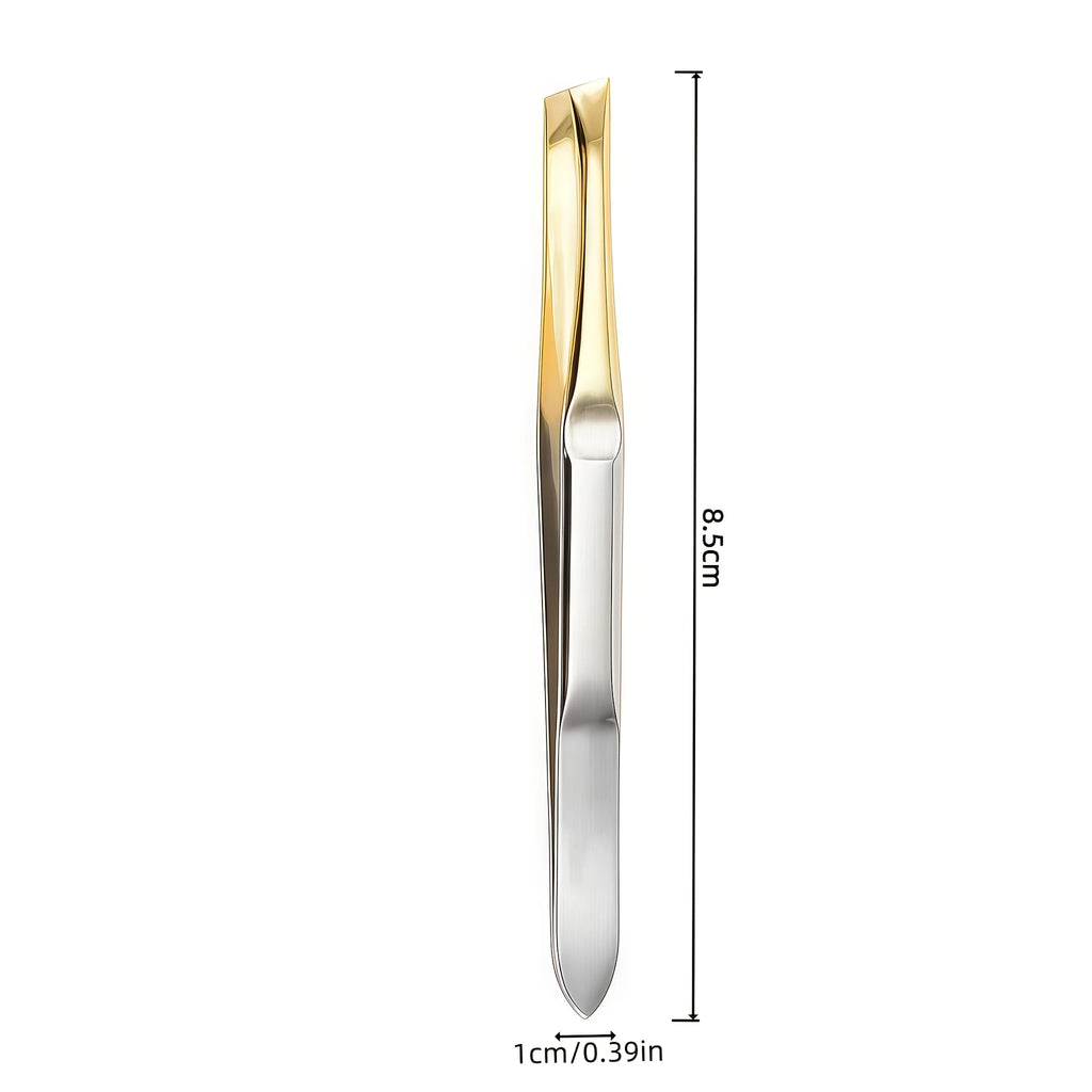 2pcs Eyebrow Tweezers Professional Stainless Steel Tweezers, Suitable for Eyebrows, Eyelashes And Ingrown Hairs with Coating Vue