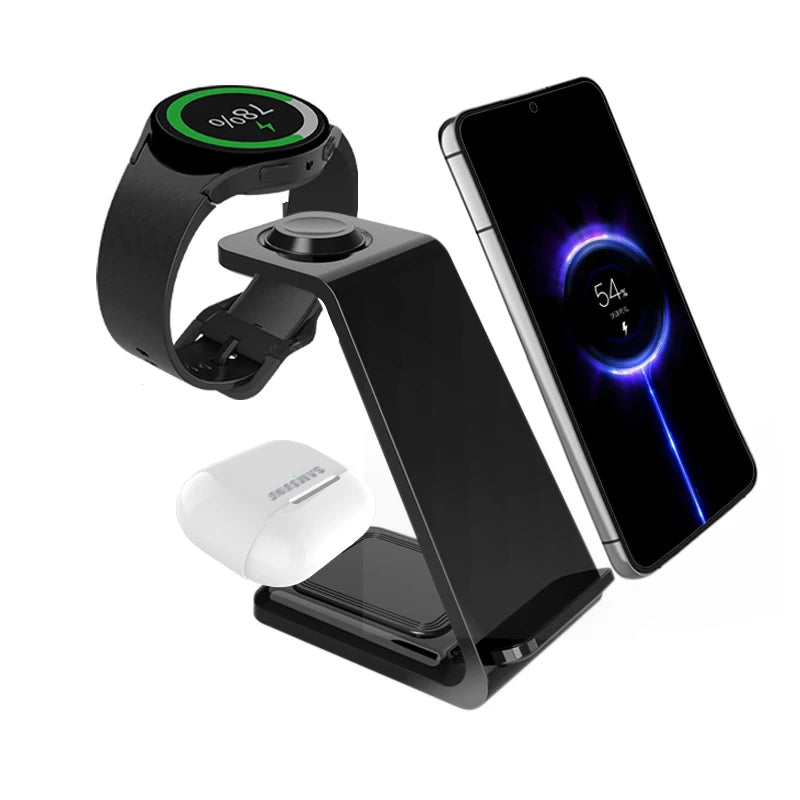 3 in 1 Wireless Charger Stand For Samsung Phones Galaxy Watch 7 8 9 Airpods Pro Fast Charging Dock Station Vue