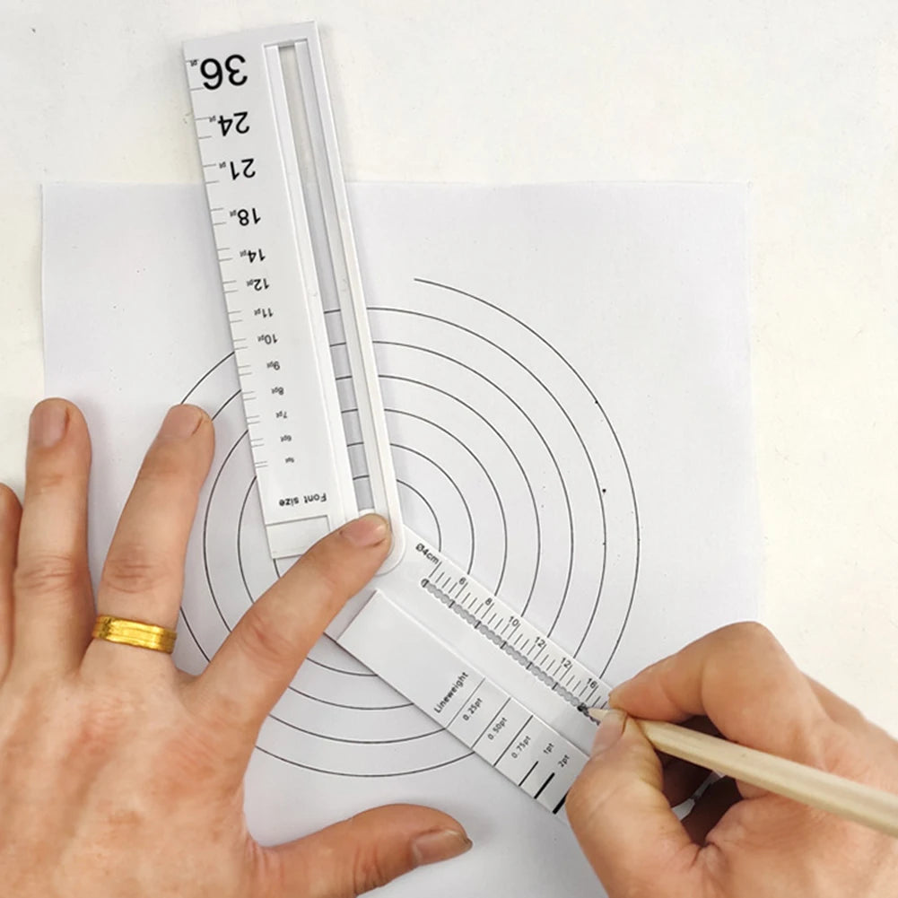 Multifunctional Geometric Ruler Geometric Drawing Template Measuring Tool for Office Architecture Supply Vue