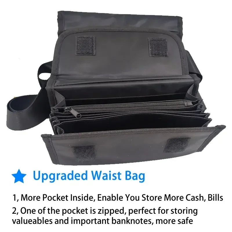 6 Slots Euro Coin Dispenser Driver Waiter's Purse Waist Wallet Zipper Pocket Coin Sorter Collector Cash Receipt Coins Safe Vue