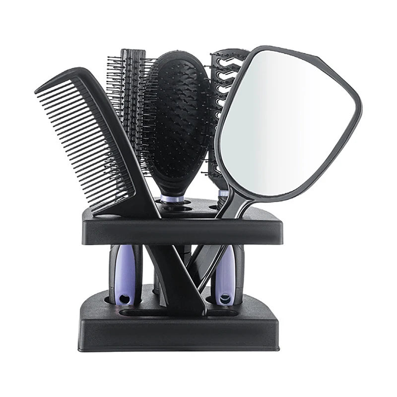 5 Pieces Mirror Comb Set Air Cushion Curly Hair Ribs Comb Girls Special Smooth Hair Massage Fluffy Comb Vue Purple