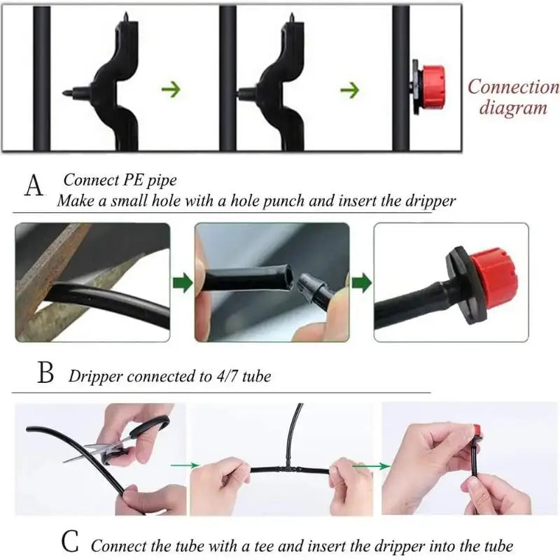 50 100pcs Adjustable Water Sprinkler Nozzle for Garden Irrigation with Thread Connection for Lawn and Plants Coverage Vue