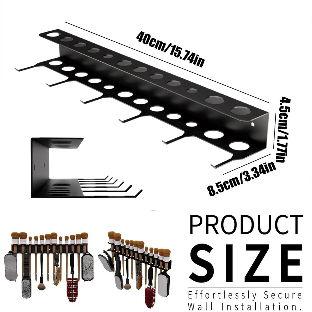 Heavy-Duty Detailing Brush Hanger Space Saving Cleaning Tool Storage with Hooks Car Wash Tool Storage for Work Garage Wash Home Vue