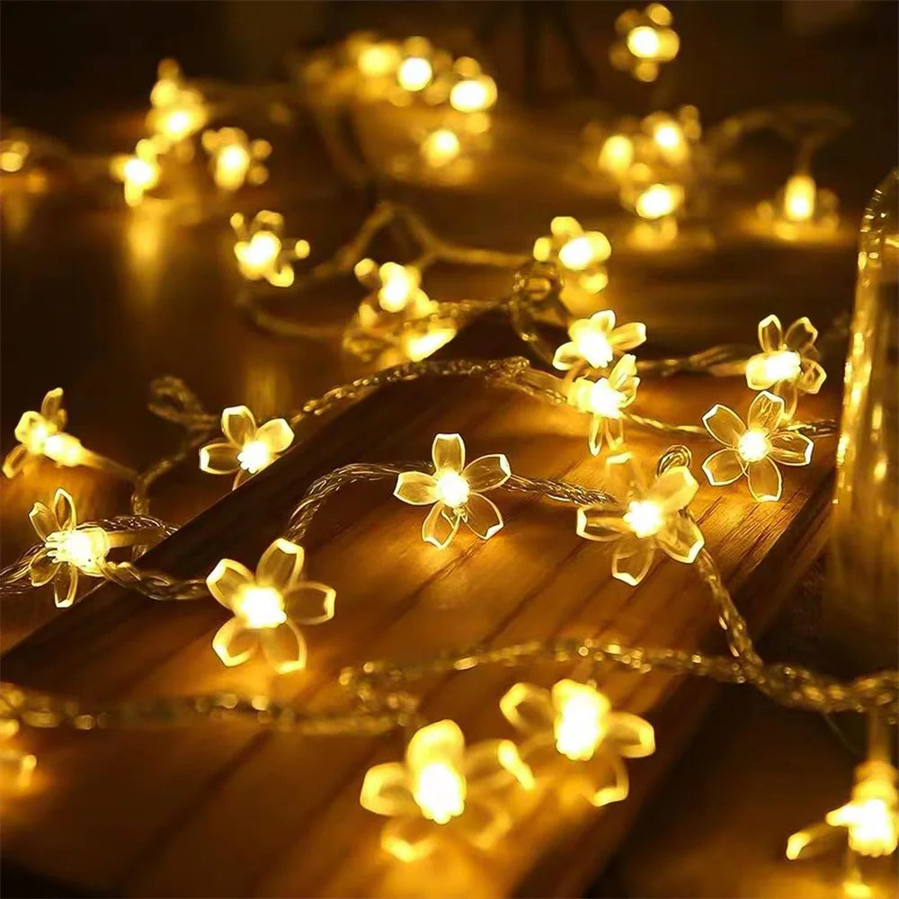 2025 USB Rome Decoration Flower LED String Lights Indoor Party Atmosphere Home Battery Flower Fairy Lights Curtains 465 Vue