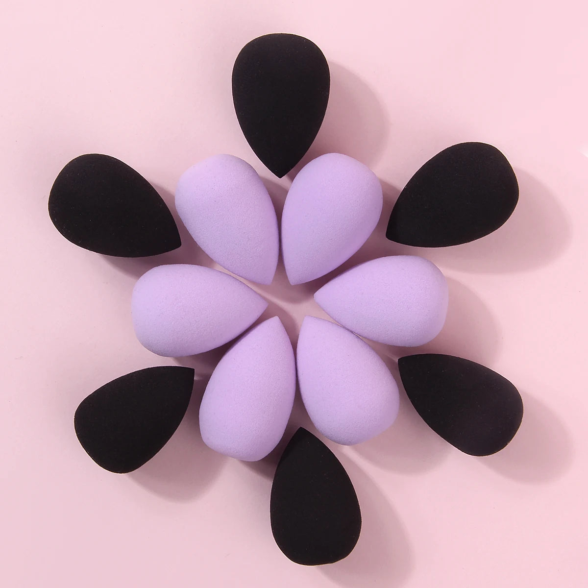 mini 12PCS Black & Purple Teardrop Soft Elastic Reusable Blending Sponges for Foundation & Concealer Makeup,Hot Sale Dual Use Be Vue