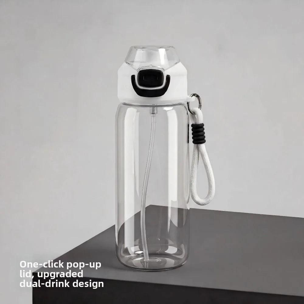 600 ML Sports Spray Water Bottle Heat Resistant Large Capacity Drinking Straw Cup Drinkware Leak Proof Plastic Water Bottle Vue