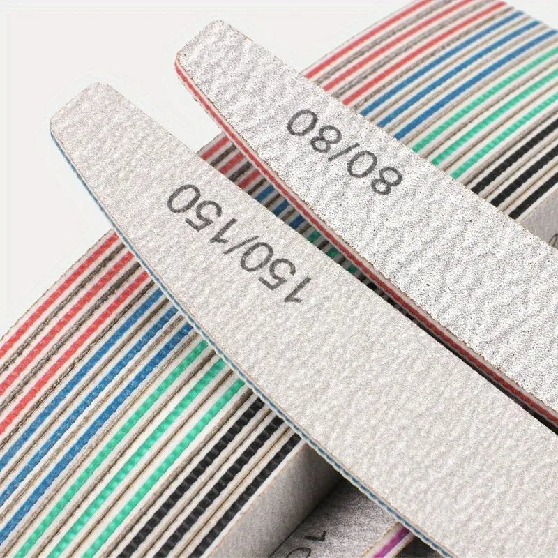 1 3 5 10Pcs Professional Nail File Set 80 100 150 180 240 Grit Sandpaper Manicure Pedicure Sanding Tools Nail Care Accessories Vue