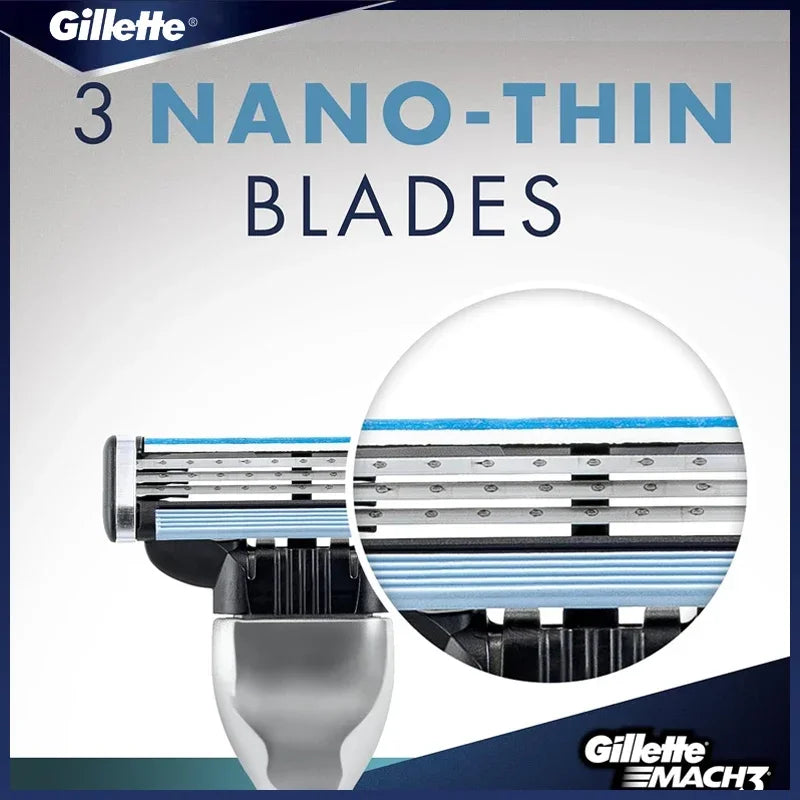 Genuine Gillette Mach 3 Manual Shaver For Men 3-Layers Blades Men's Razor Beard Shaving Hair Removal MACH 3 Shaver Razor Vue