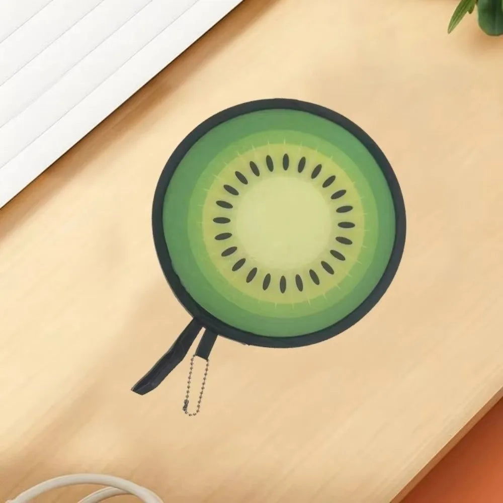 Portable Round Foldable Hand Fans Cartoon Fruit Handheld Folding Fan