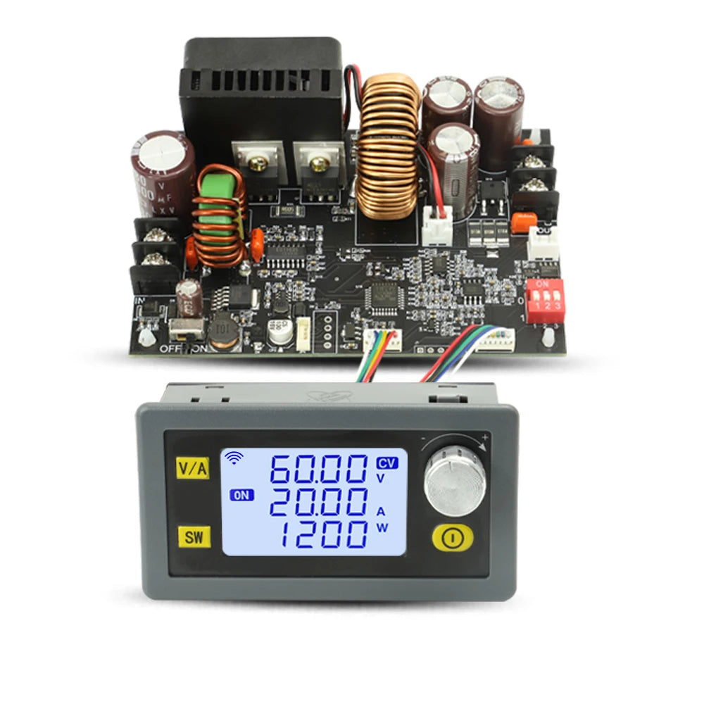 XY6020L 20A 1200W DC 6V-70V to 0-60V Buck Module CNC Adjustable DC Voltage Regulator Board CV CC Step Down Power Supply Module Vue