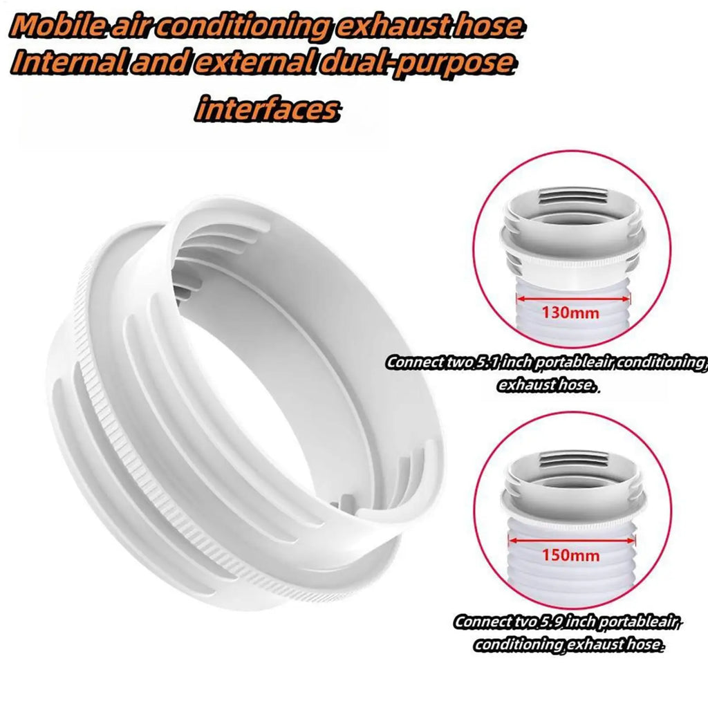 15.5x4.3cm Universal Portable AC Hose Adapter Heat Resistant Coupler Connector for Air Conditioner 5.1 5.9" Vent Pipe Window Kit Vue