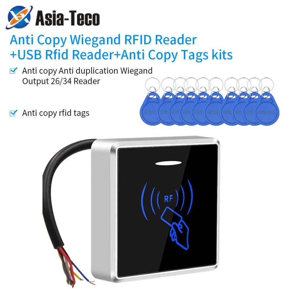 No Relay Anti Copy Rfid Keypad Card Reader Wiegand 26/34 Output Reader For Access Control System Board Anti Duplication Vue