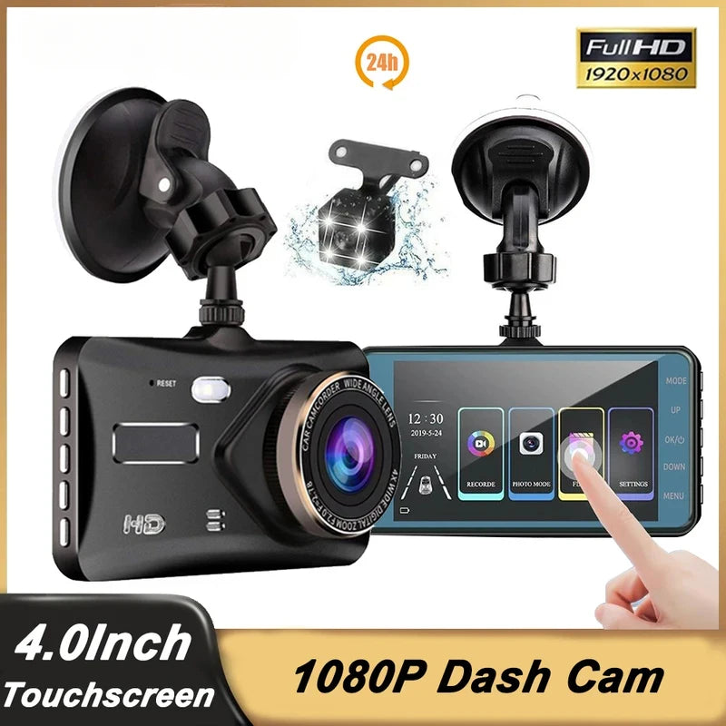 4-Inch 1080P Dual Dash Cam Touch Screen & 24H Parking Monitor Dual Dash Cam Vue