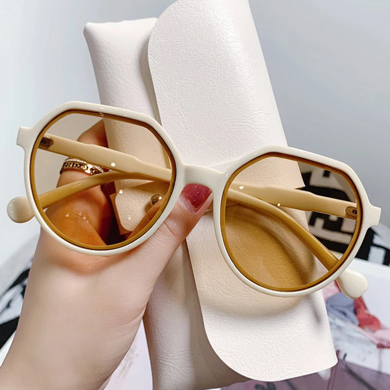 Korean Style Sunshade Glasses Vintage Geometry Shape Frame For Men Women Sunglasses Fashion Frame Glasses UV Protection Vue