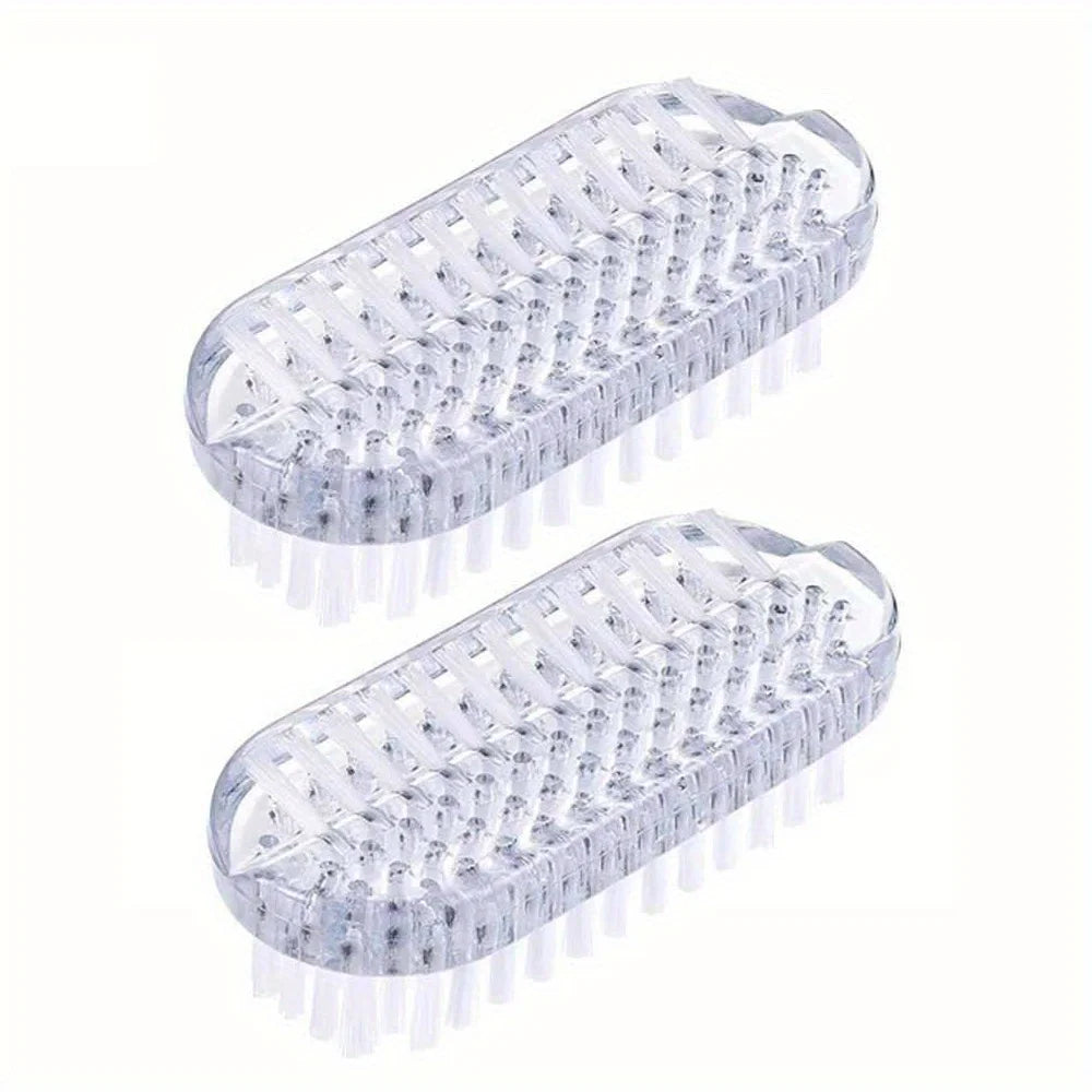1/2pcs Double Sided Nail Brush Cleaning Brush, Manicure And Pedicure Tool For Fingernails Toenails Vue White 2pc