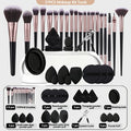 Beauty Makeup Tool Combo Set Face Wash Makeup Puff Full Set Clean Brush Set Professional Triangle Powder Puff Cosmetic Tool Vue 37-Black coffee 1 China Mainland