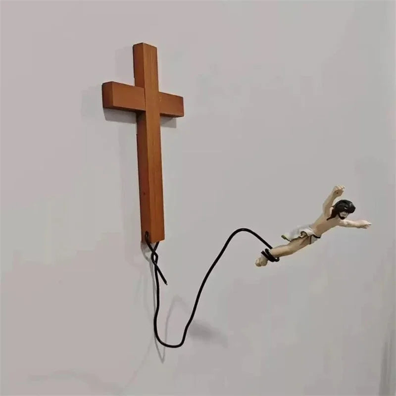 Wooden Carved Cross Wall Hanging Minimalist Nordic Christian Home Decor For Living Room Table Display Christmas Gift For Couples Vue