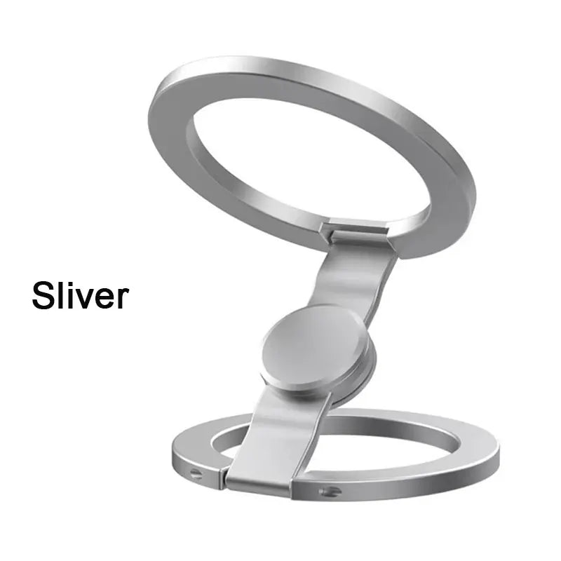 For MagSafe Double Sided Magnetic Phone Ring Holder Portable Folding Cellphones Stand Phone Accessories Support Bracket Grip Vue Type 3 Sliver