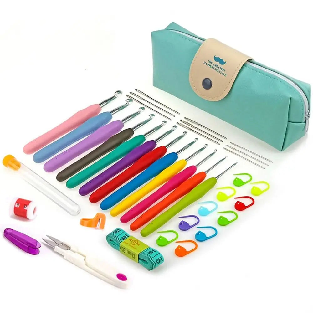Ergonomic Handles Crochet Hooks Set Soft Handles with Storage Case Crochet Kit 2-8mm Bolded Crochet Needle Kit Crocheters Vue