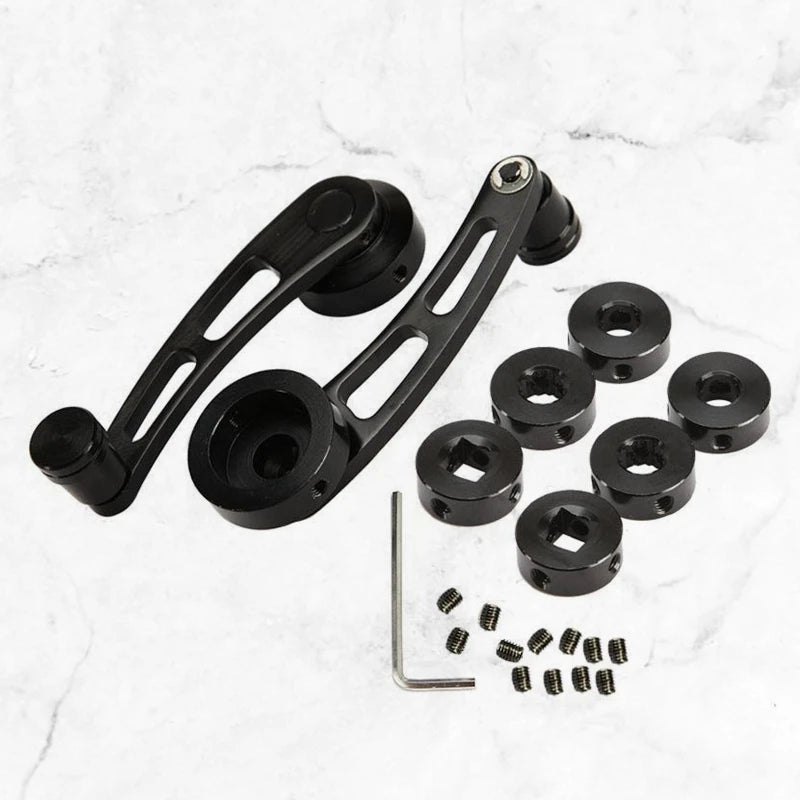 2Pcs/Set Universal Silver/Black Car Aluminum Alloy Window Rocker Handle Window Hand Crank Window Rocker Vue black