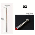 1/5Pcs Red Diamond Nail Drill Bit Milling Cutter for Manicure Electric Rotary Burr Cuticle Tools Accessories Vue Style 3