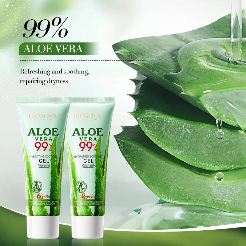 2 Tubes of Aloe Vera Moisturizing Gel, Containing Aloe Vera Extract, Suitable for Dry, Rough, and Dull Skin in Light Beige Skin Tones Unisex Vue