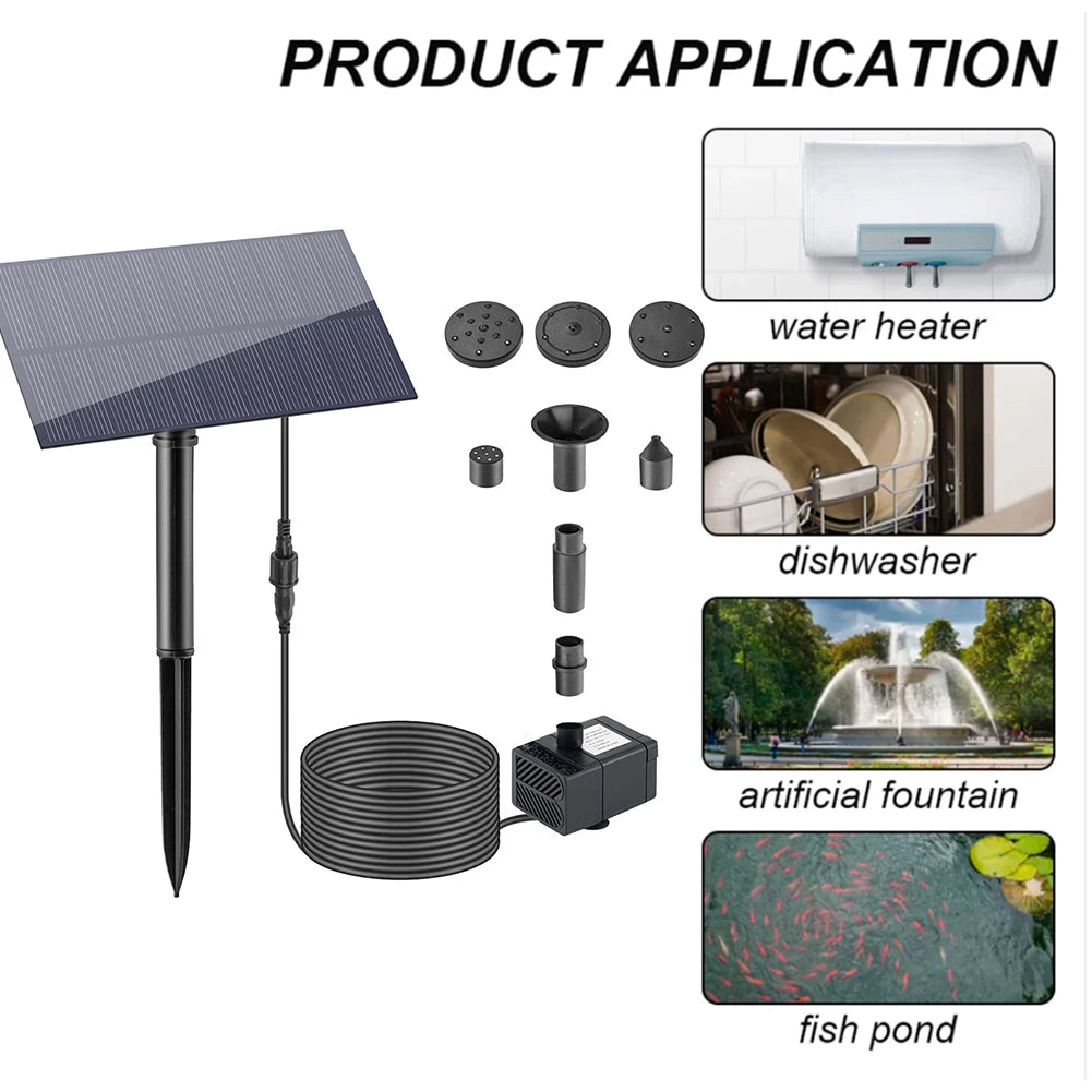 5W 5V Fountain Panel Pump Garden Decoration with Stake Solar Panel Water Pump Watering System Energy Saving Kits for Fish Tank Vue
