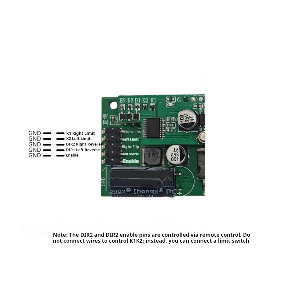 433MHz Wireless Remote Control DC Brushed Motor Driver 5V-60V Forward Reverse Controller Self-locking Jog Mode for Smart Curtain Vue