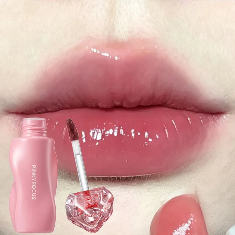 Shui Guang Mirror Lip Glaze Layered Translucent Lip Gloss, Versatile for Daily Use, Plain Appearance, Whitening, Holding Makeup Vue