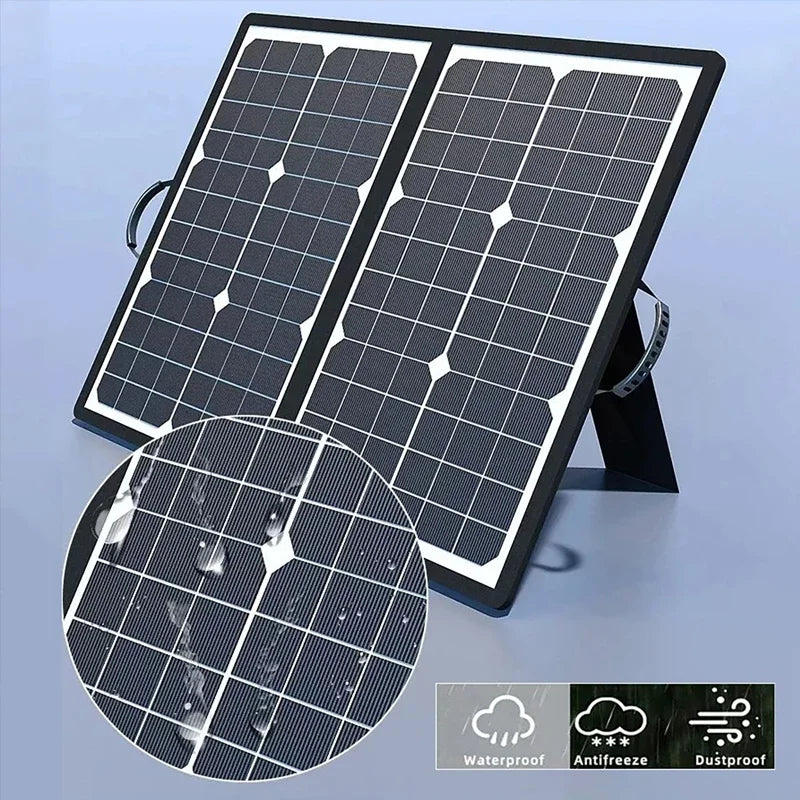 1000W Foldable Solar Panel Kit Complete Portable Solar Power Station 18V Generator Charger for Car Boat Caravan Camping Outdoor Vue